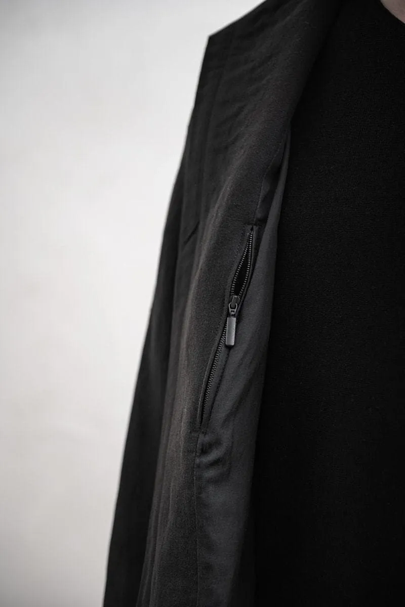 Hannibal | Elias | Schwarze Herren Zipperjacke aus Leinen