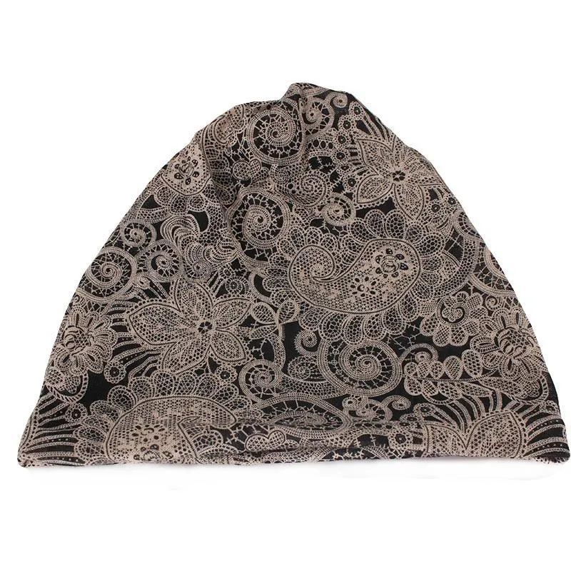 Hip-hop Floral Geometric Rayon Beanie or Scarf