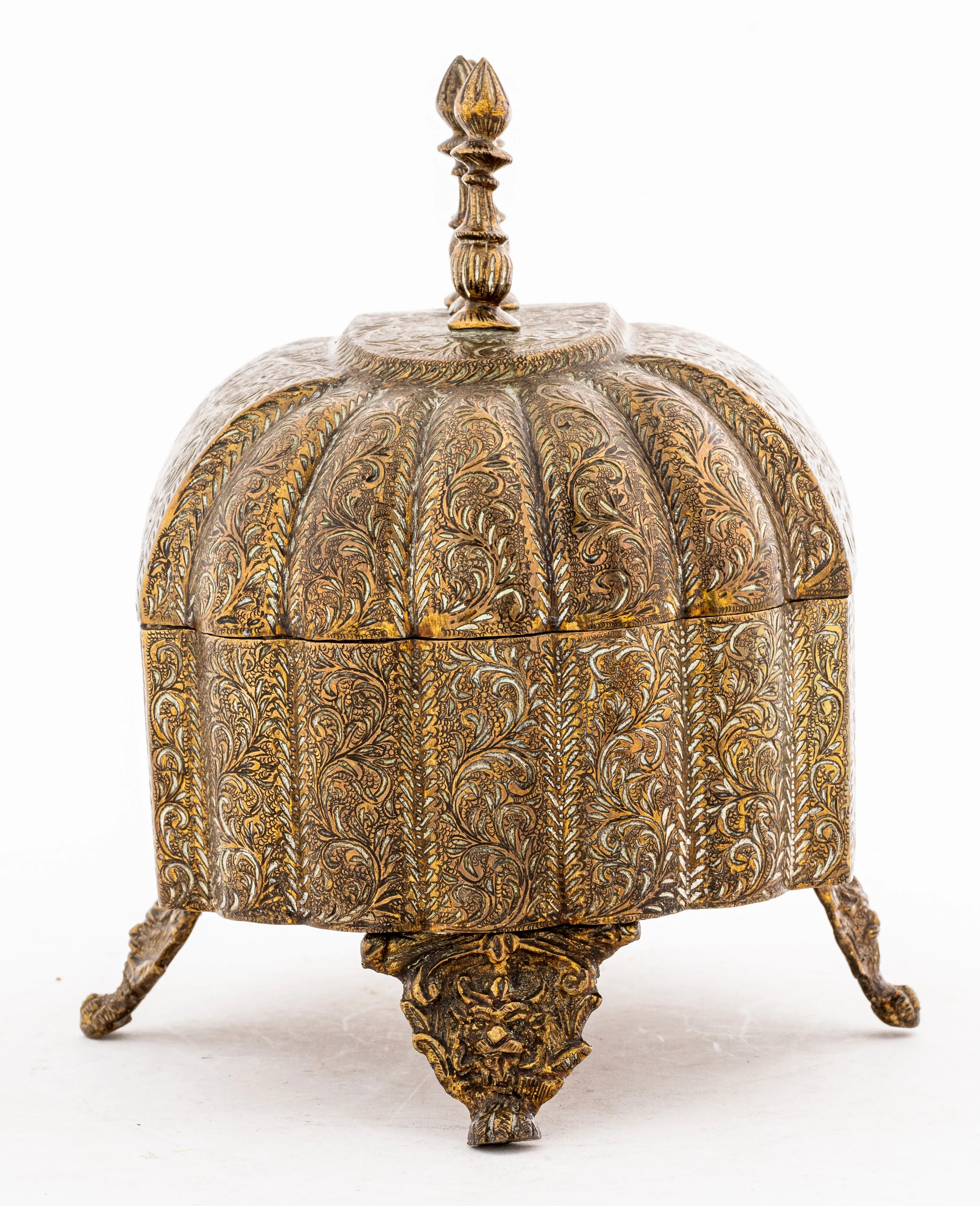 Indo-Persian Brass Box with Lid