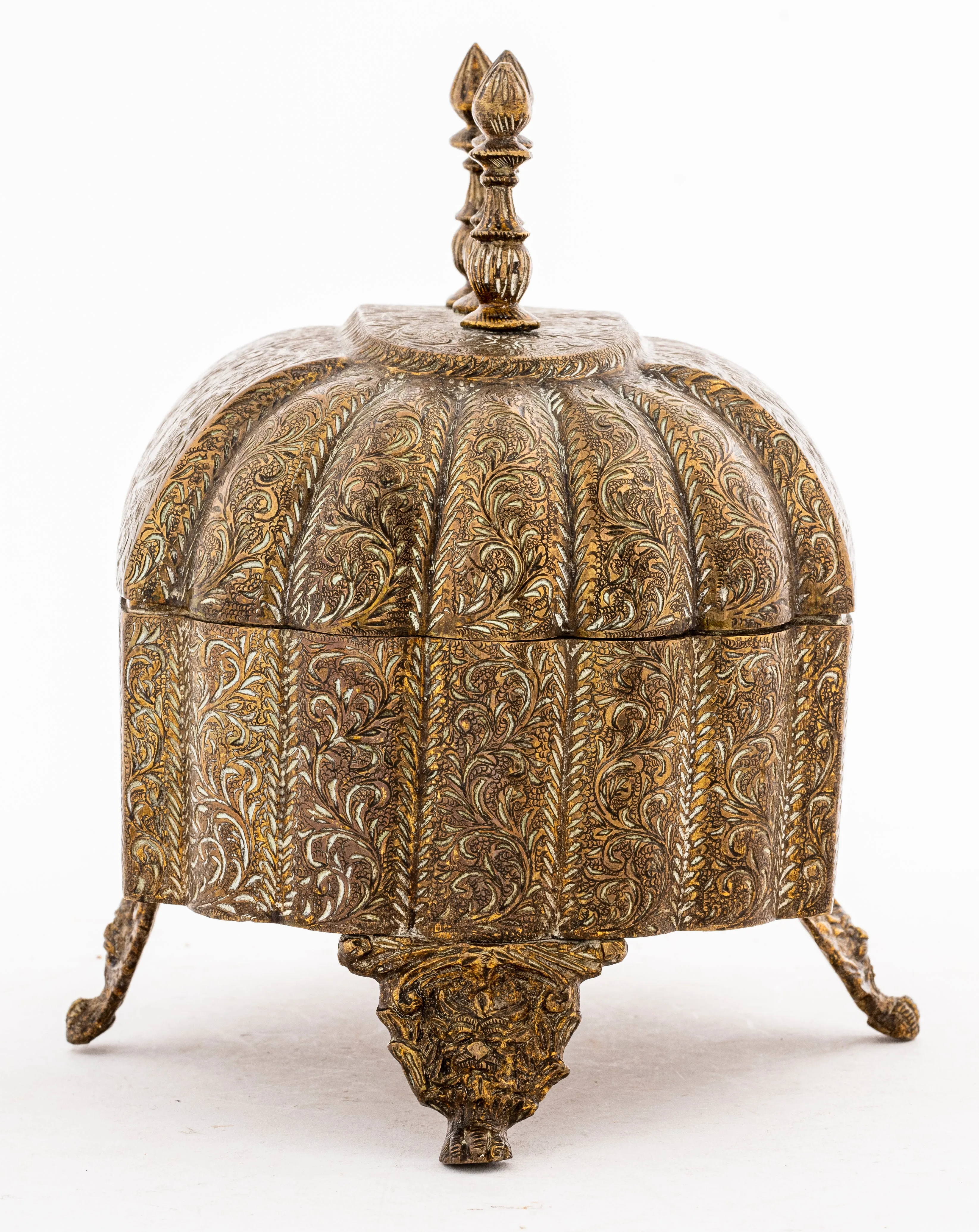 Indo-Persian Brass Box with Lid