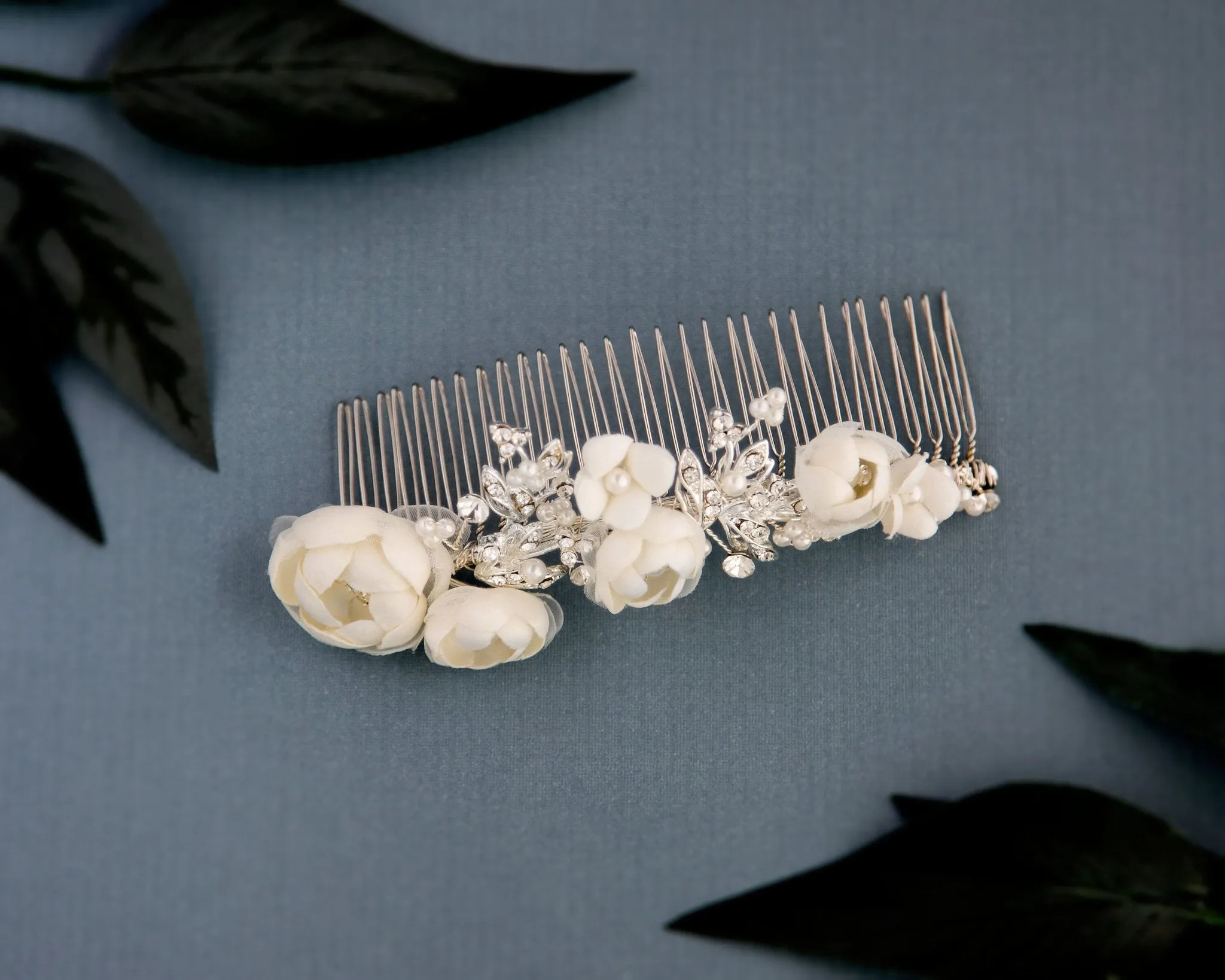 Ivory Flower Tiara Comb