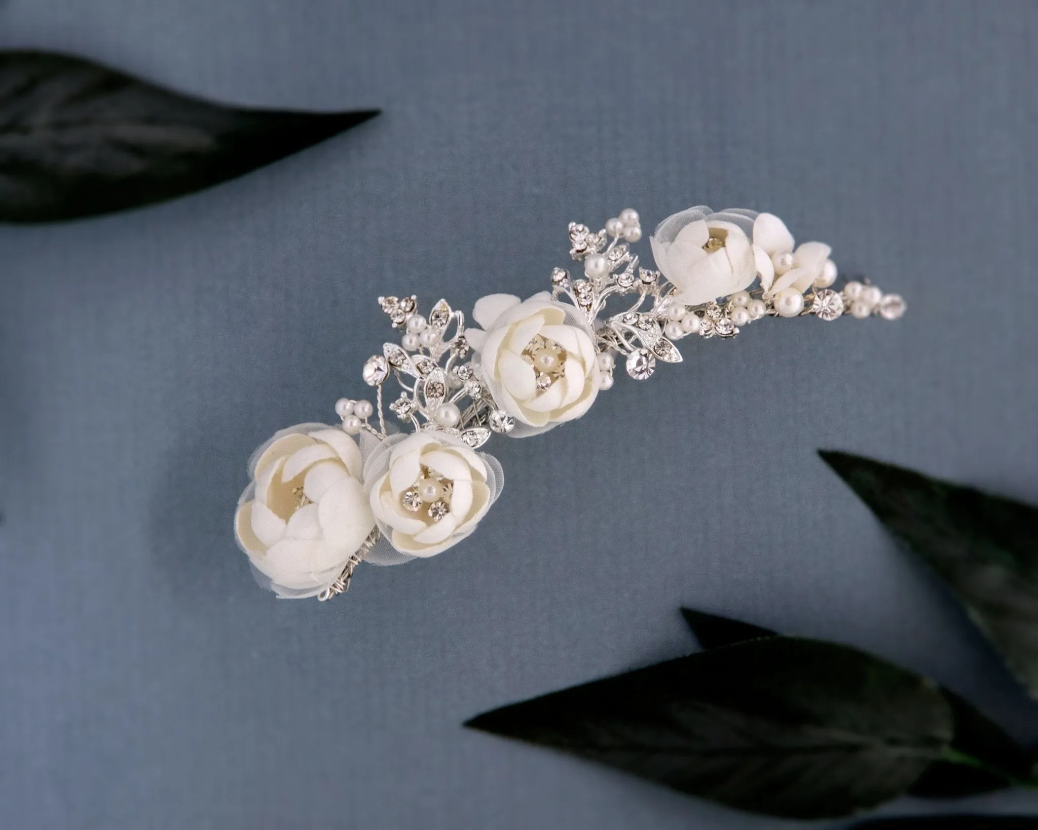 Ivory Flower Tiara Comb