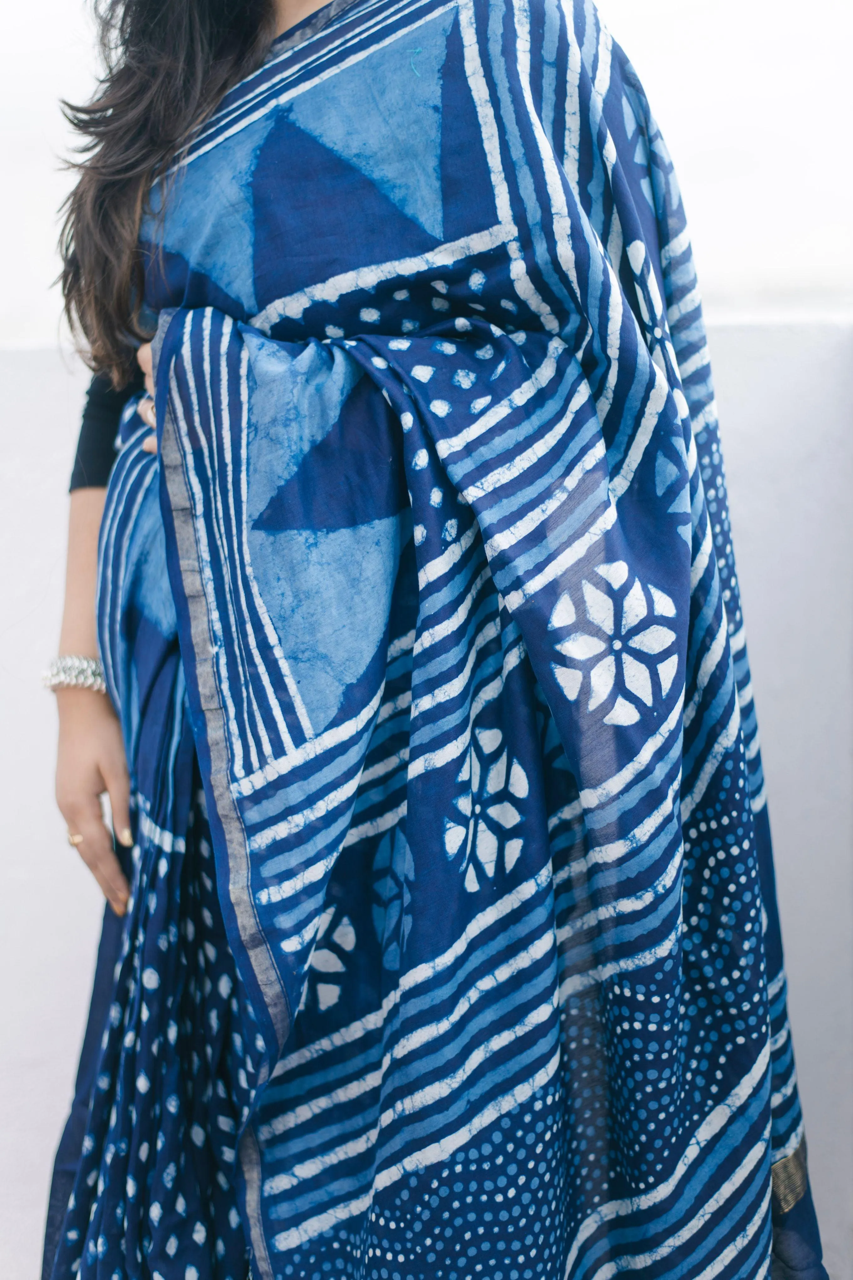 Kaisori Indigo Prism saree