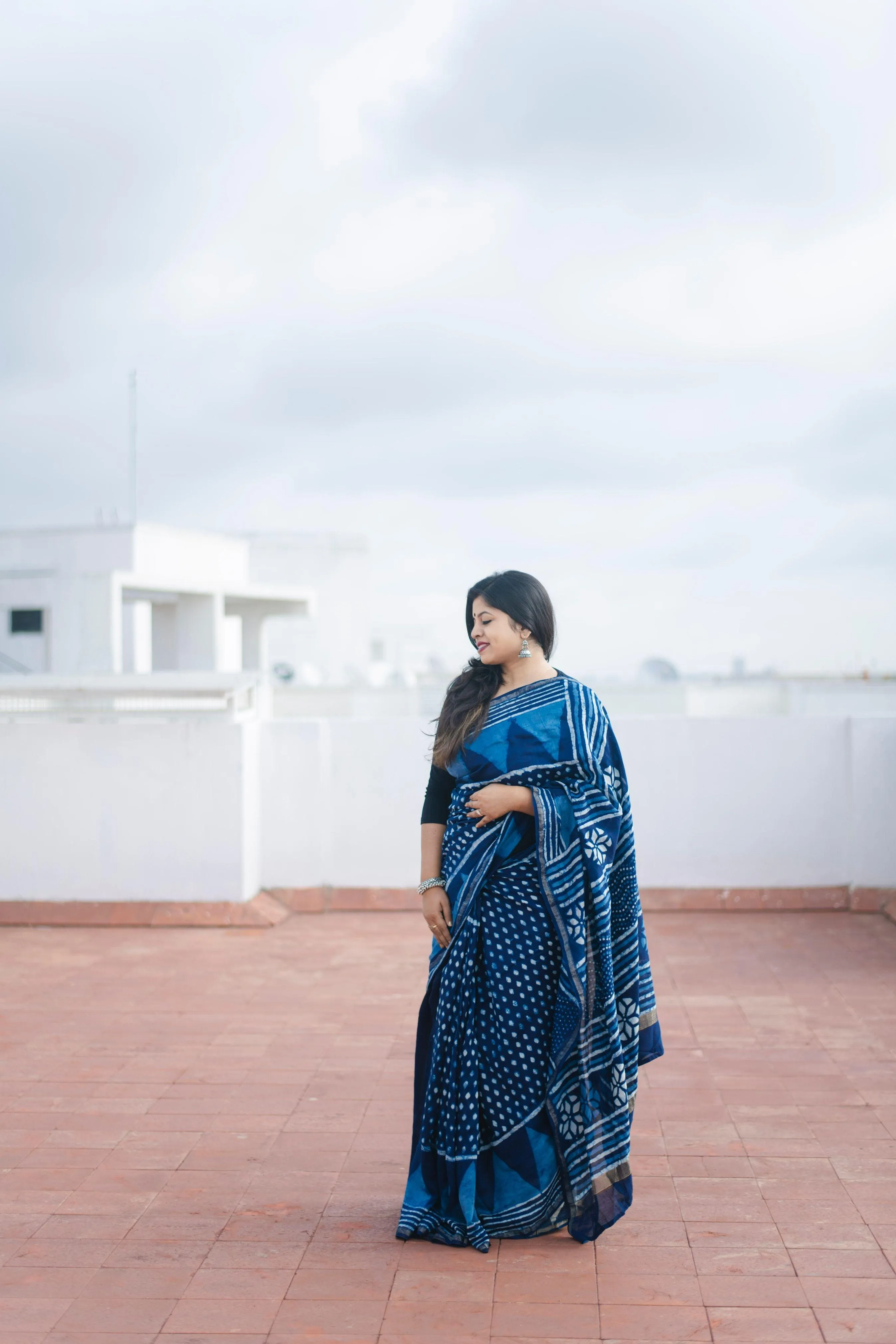 Kaisori Indigo Prism saree