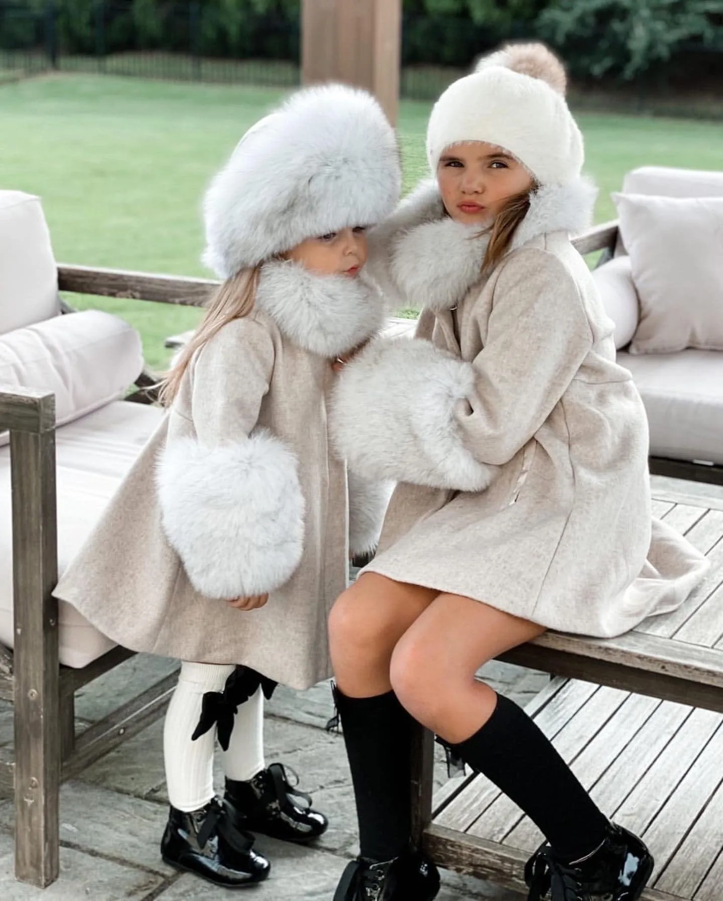 Karenina Grey Fur Wool Coat