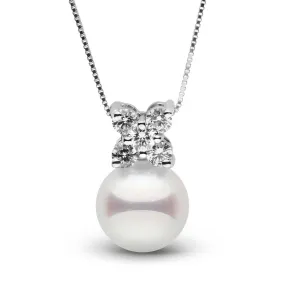 Kiss Collection White 9.0-9.5 mm Akoya Pearl and Diamond Pendant