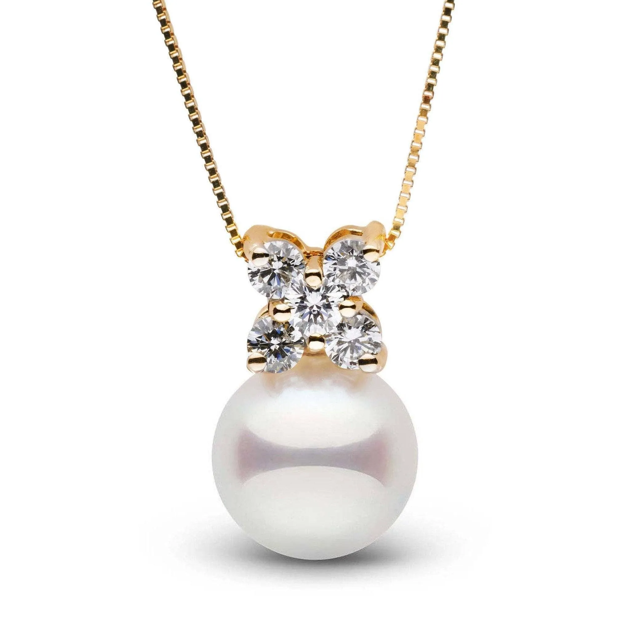 Kiss Collection White 9.0-9.5 mm Akoya Pearl and Diamond Pendant