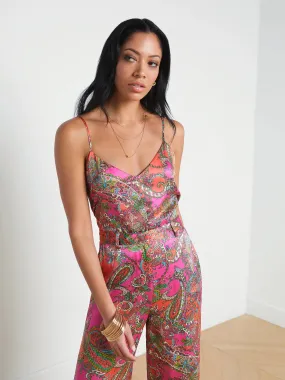 L’agence - Jane Silk Cami - Rhodamine Multi Bright Pop Paisley