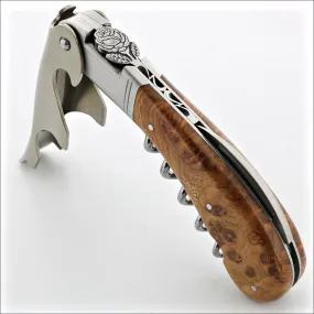 Laguiole Magnum Corkscrew Deco Rose - Burled Maple