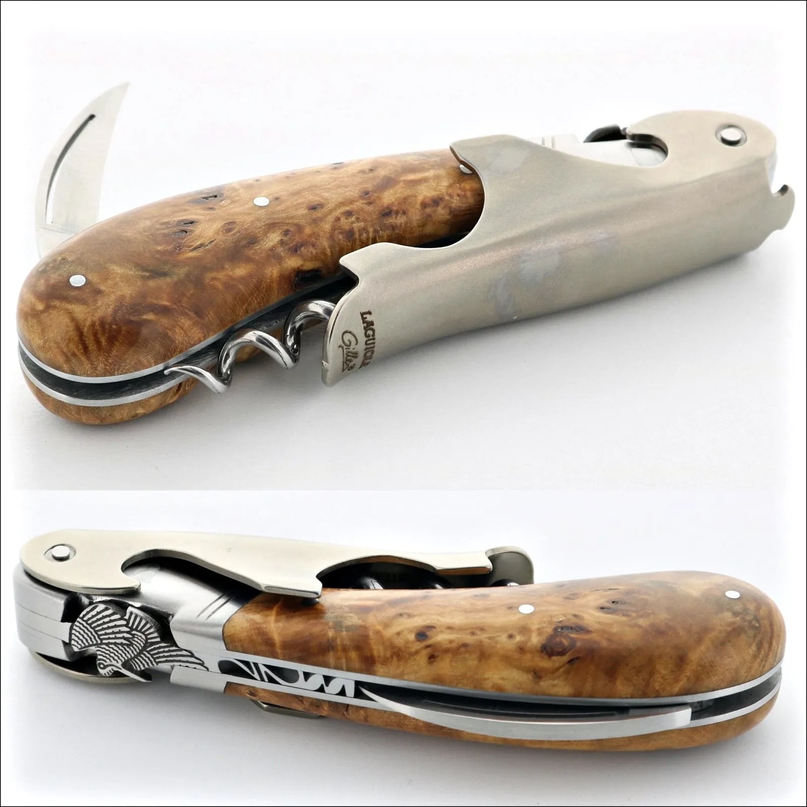 Laguiole Magnum Corkscrew Deco Woodcock - Burled Maple