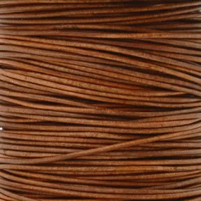 Leather Cord-Round-2mm Soft-Natural Light Brown-10 Meter Spool