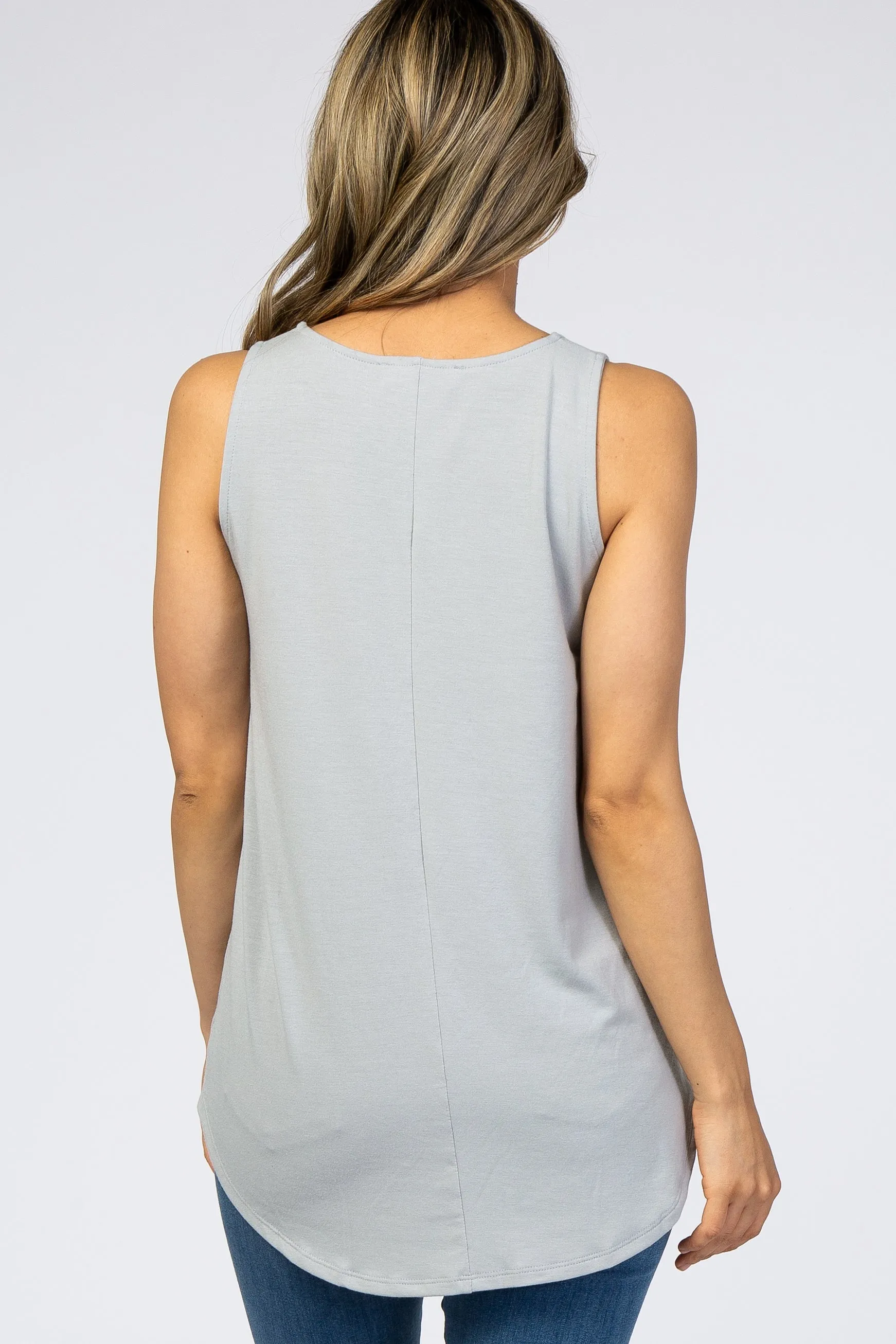 Light Grey Basic Sleeveless Top