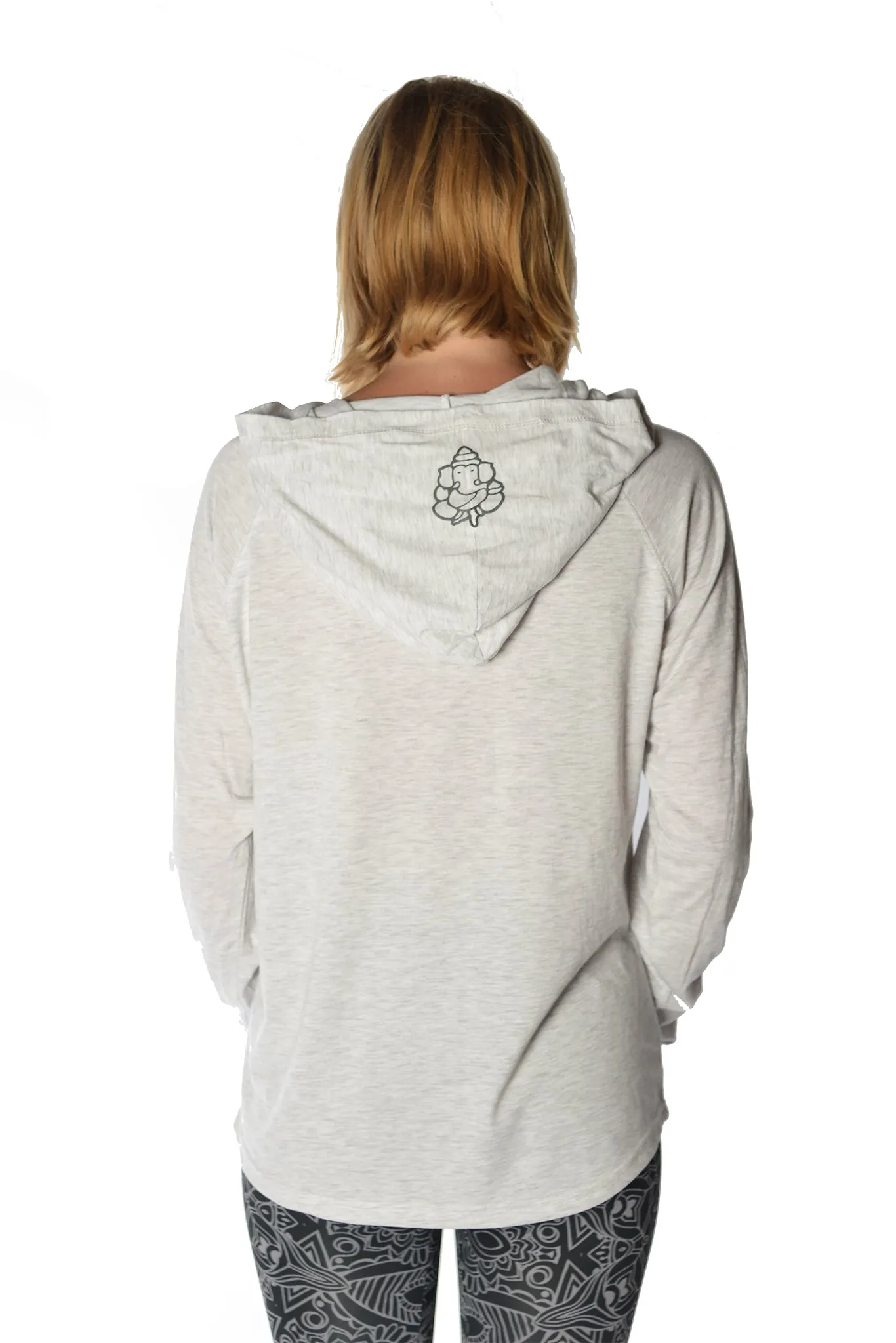 Long Sleeve Pullover Hoodie with Paisley Om