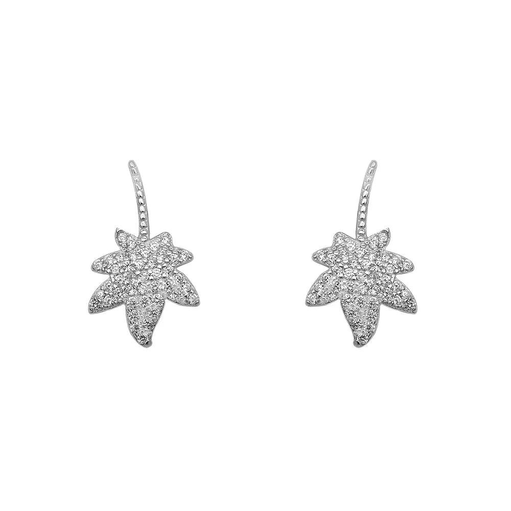 Margo Maple Leaf Silver Stud Earrings