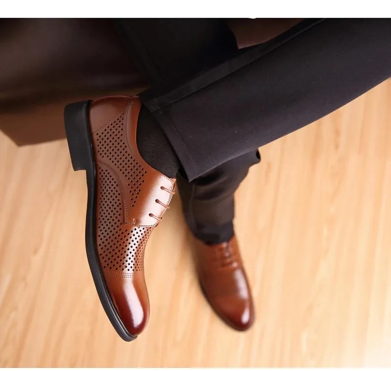 Men's Summer Breathable Leather Dress Shoes