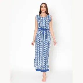 Midi Dress Blue Rhomvus 108