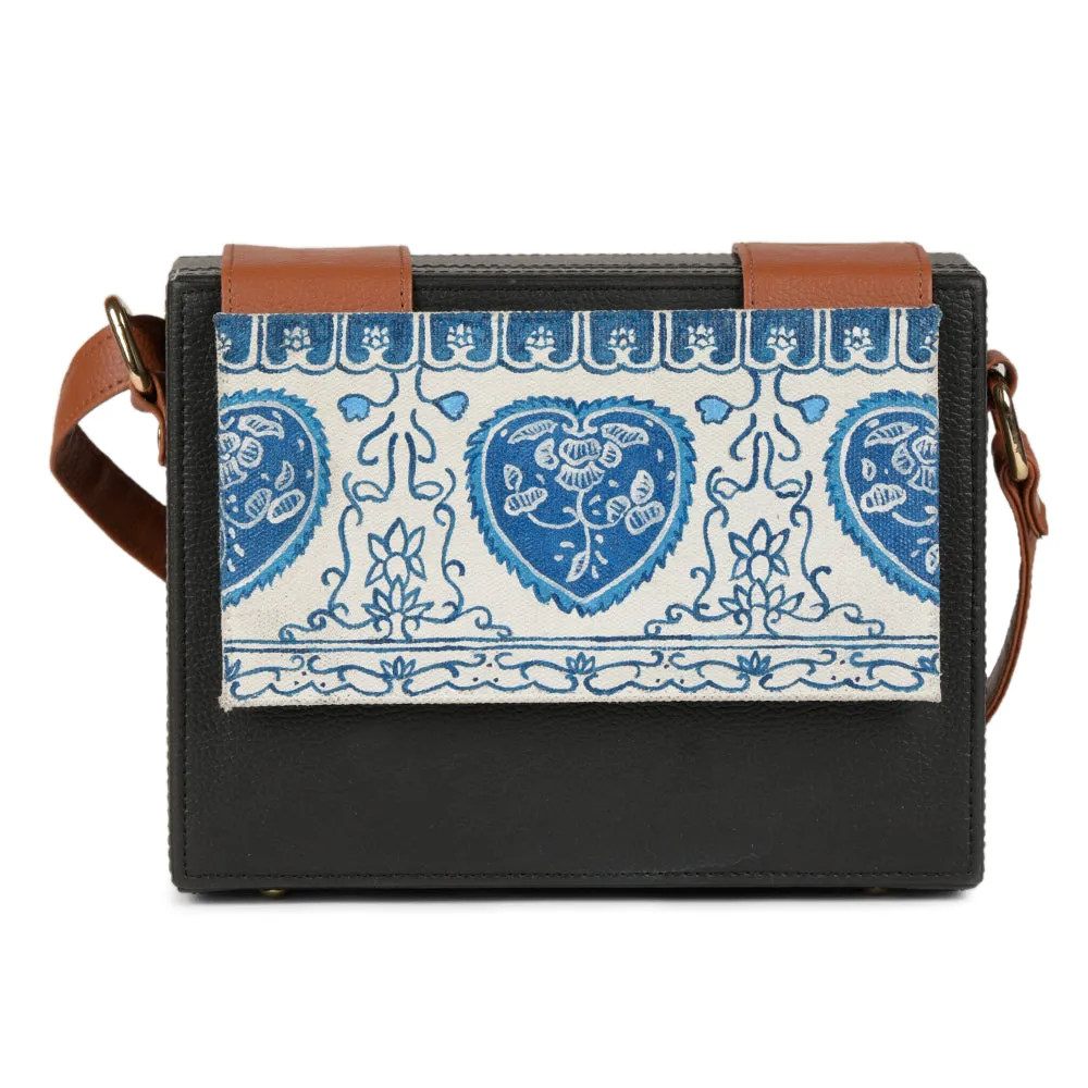 Mughal Hand Painted Flap crossbody sling Bag for women