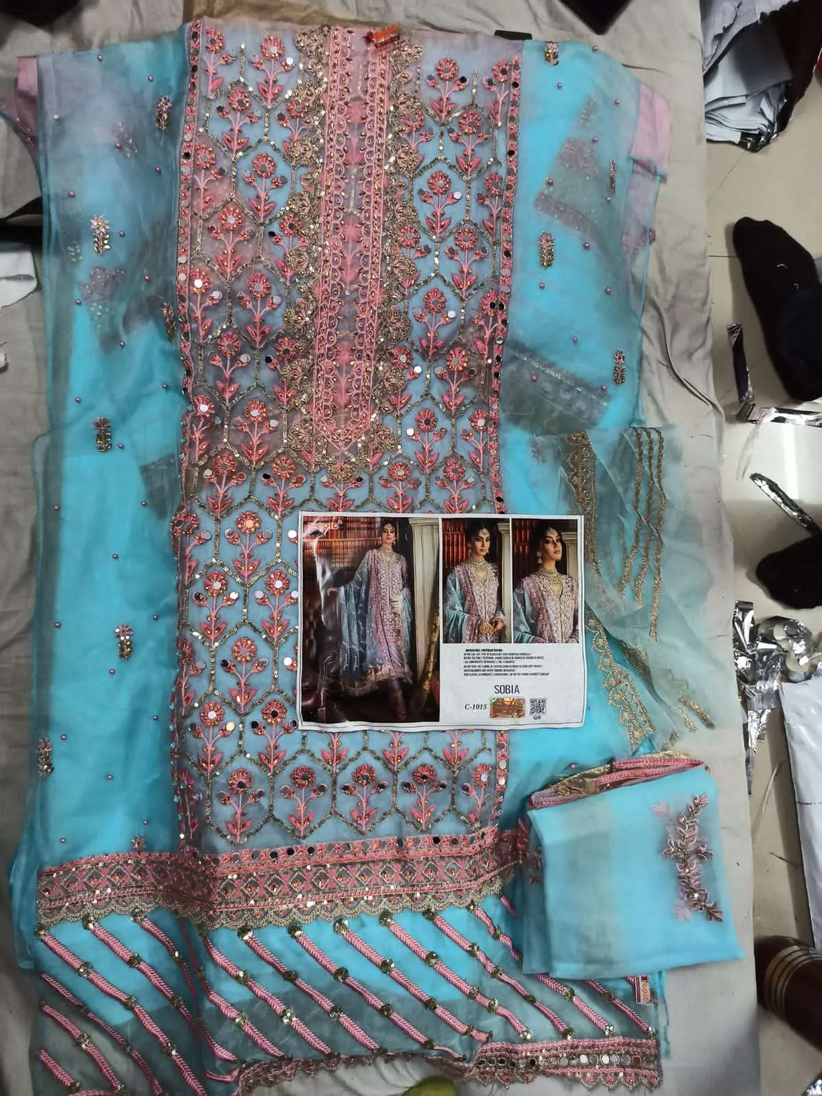 Multi Coloured Pakistani Beautiful Eid Dress C1015