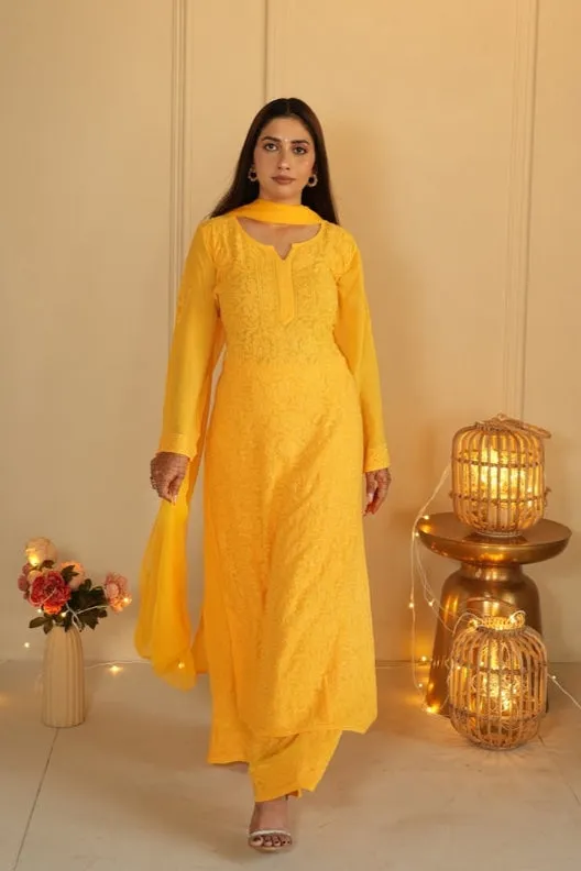 Nagma Premium Chikankari Mukaish Viscose Set