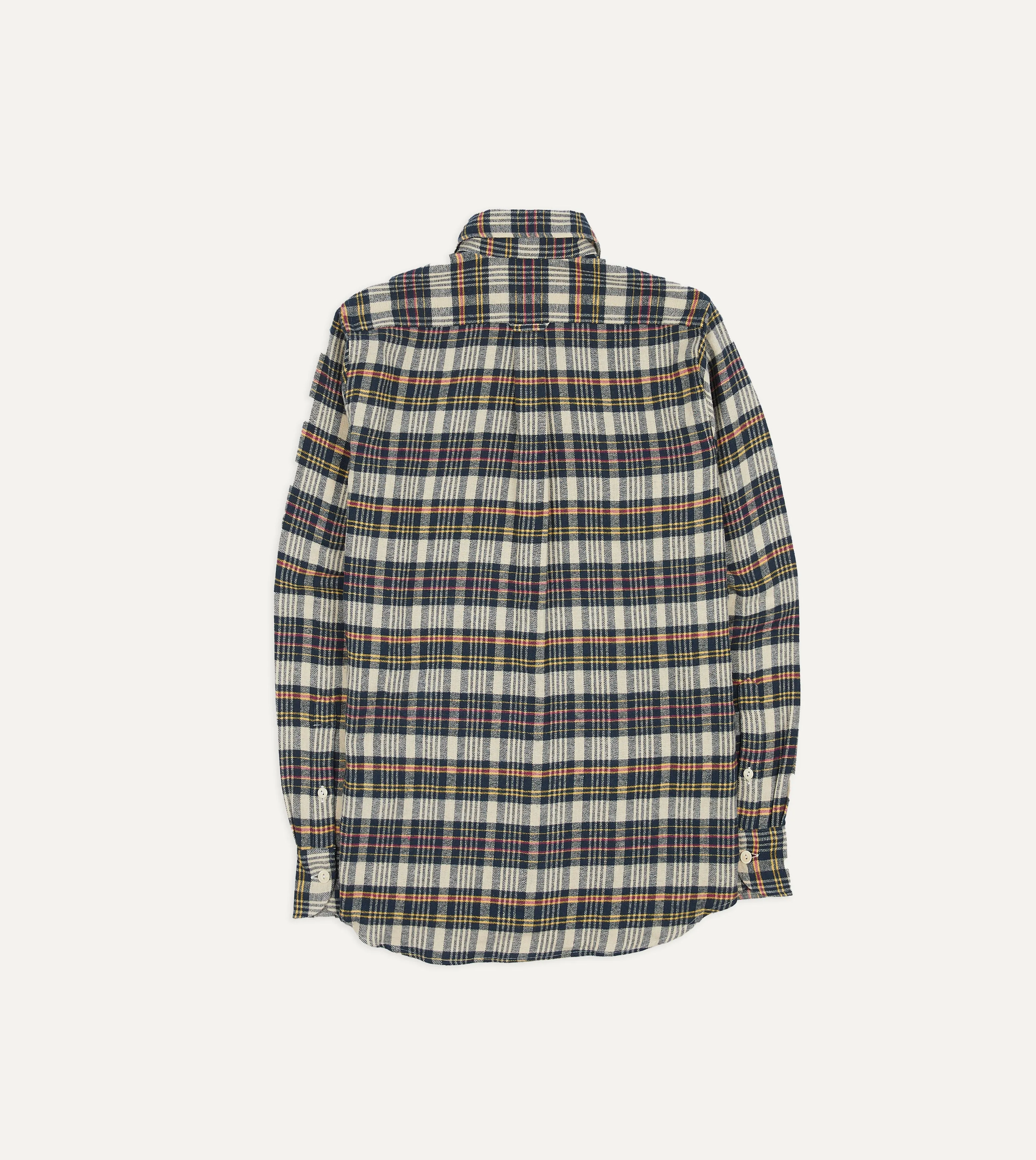 Navy Madras Check Cotton Two-Pocket Work Shirt