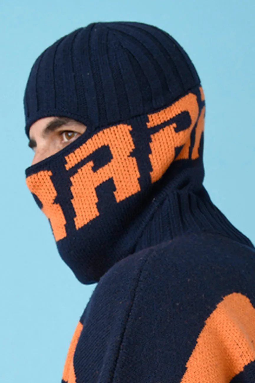 Navy/Orange Unisex BRRR!!! Balaclava