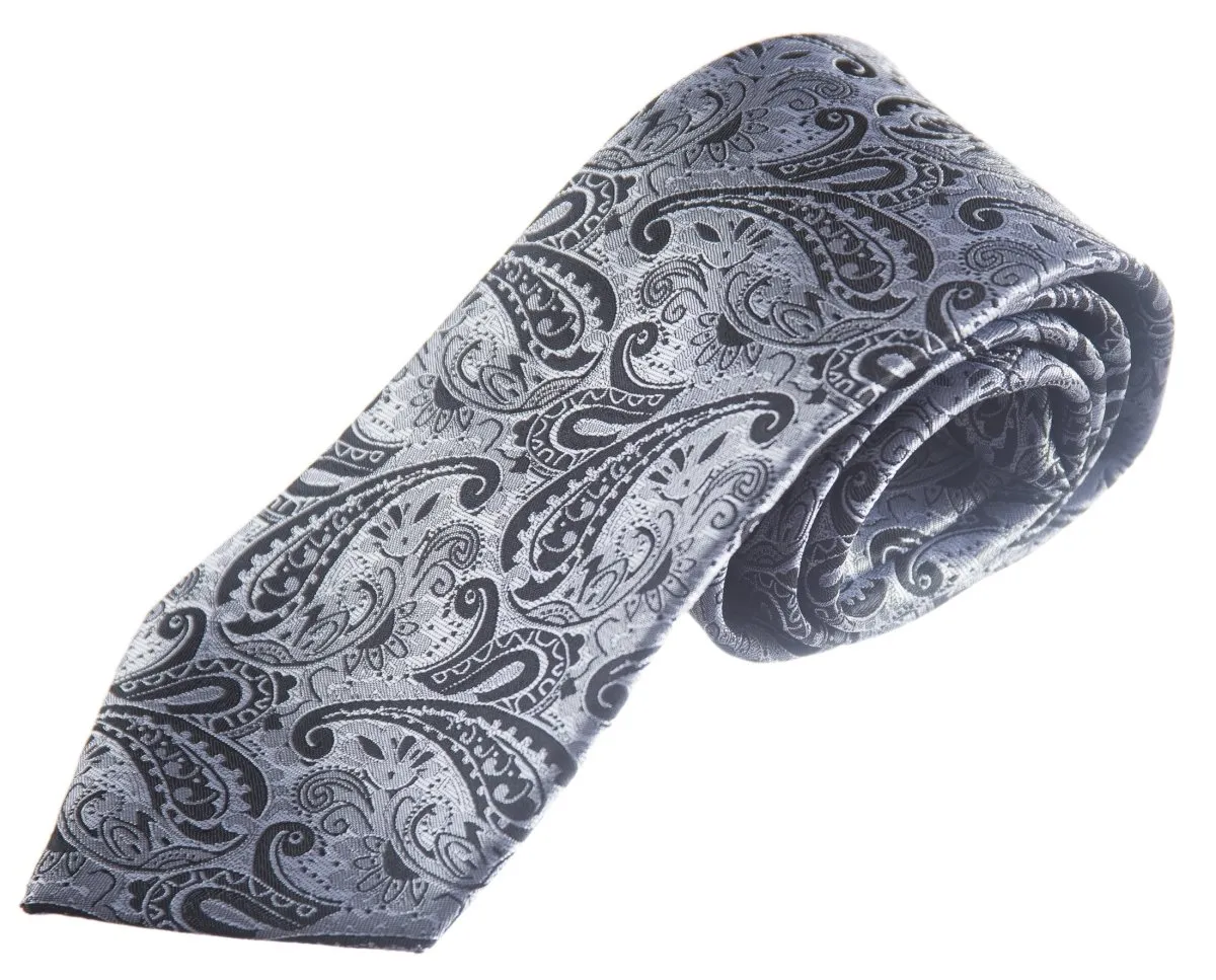 Necktie Satin Paisley Jacquard Self Tie Classic Windsor - RENTAL