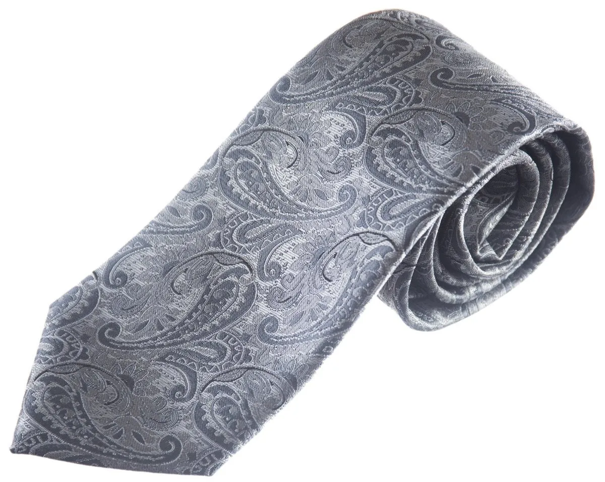 Necktie Satin Paisley Jacquard Self Tie Classic Windsor - RENTAL