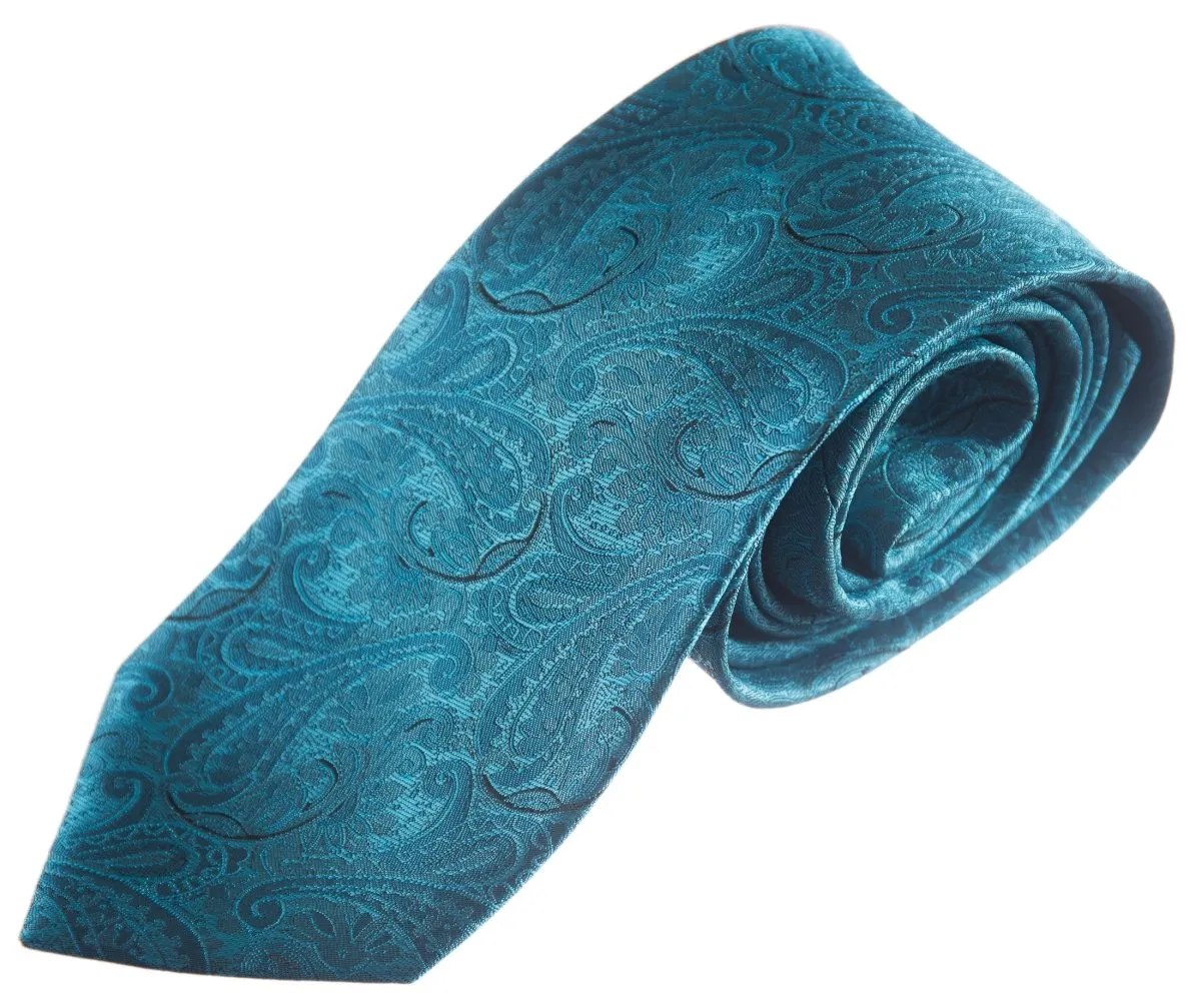 Necktie Satin Paisley Jacquard Self Tie Classic Windsor - RENTAL