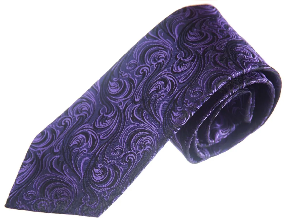 Necktie Satin Paisley Jacquard Self Tie Classic Windsor - RENTAL