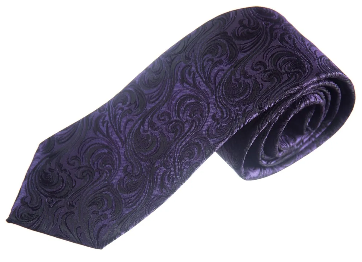 Necktie Satin Paisley Jacquard Self Tie Classic Windsor - RENTAL