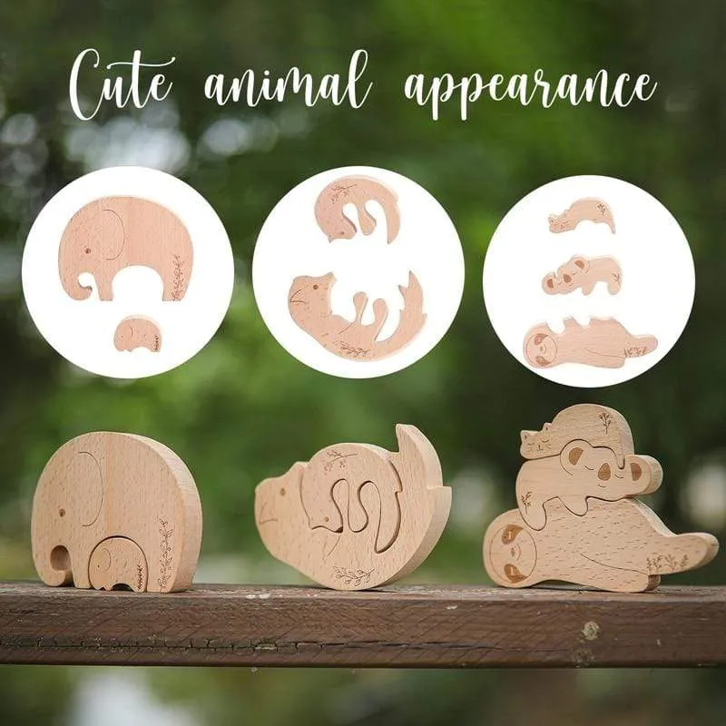 Nordic Style Wooden Blocks Baby Montessori Educational Toys for Children Creative Animal Jigsaw Stacking Toys Constructor Blocks