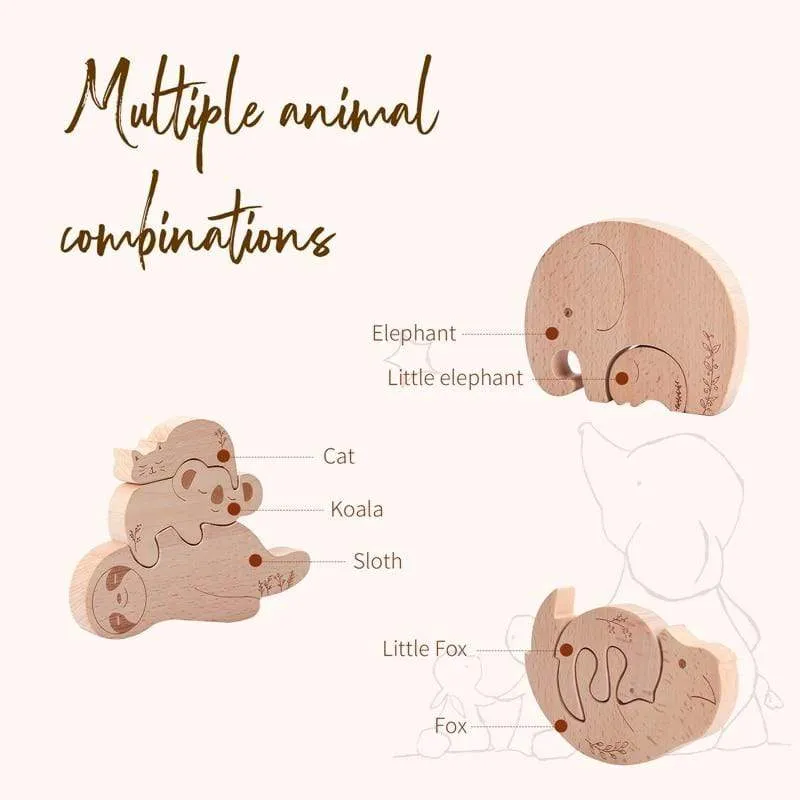 Nordic Style Wooden Blocks Baby Montessori Educational Toys for Children Creative Animal Jigsaw Stacking Toys Constructor Blocks