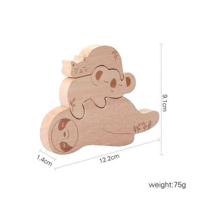 Nordic Style Wooden Blocks Baby Montessori Educational Toys for Children Creative Animal Jigsaw Stacking Toys Constructor Blocks