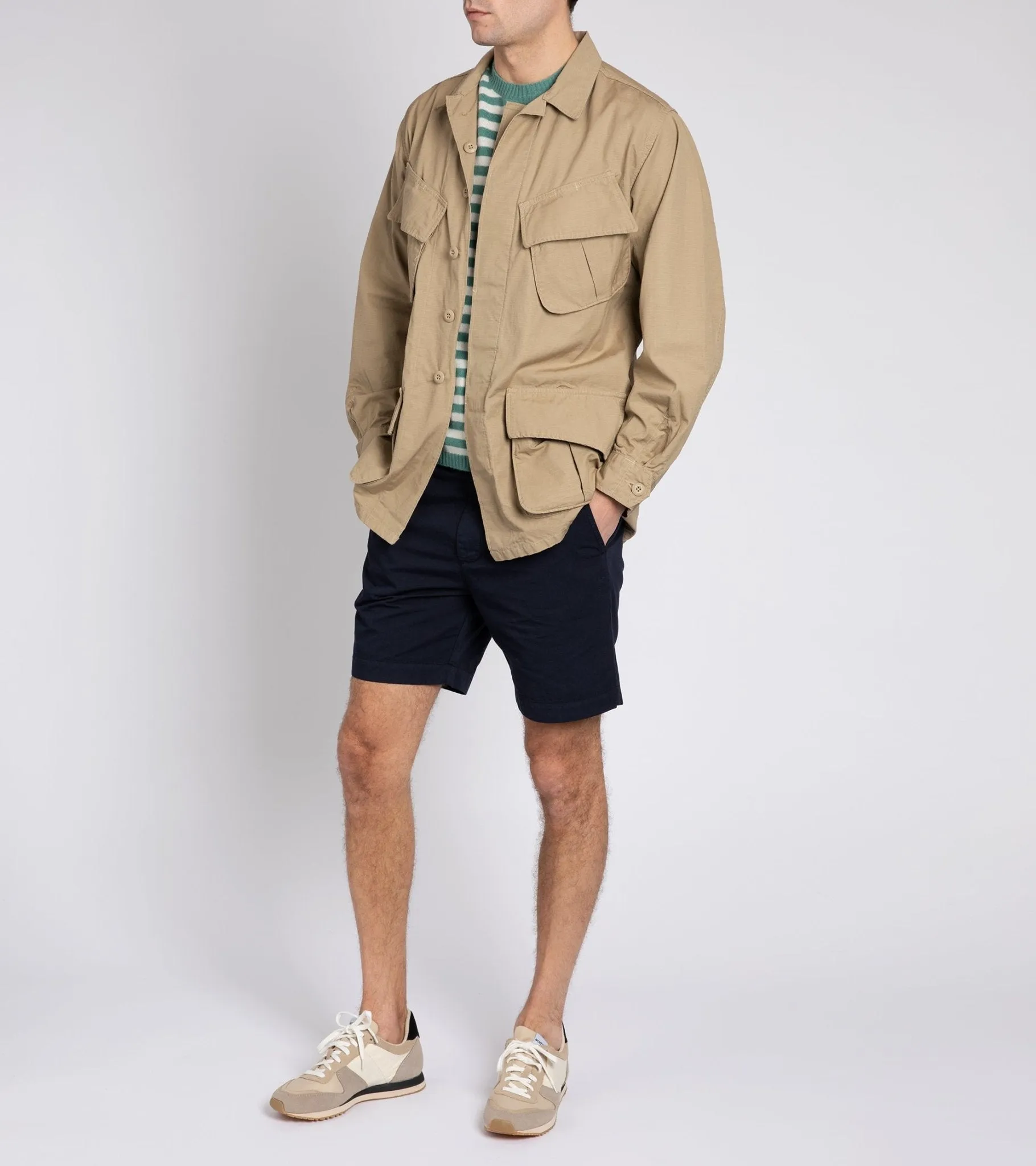 OrSlow Cotton Ripstop Tropical Jacket: Beige