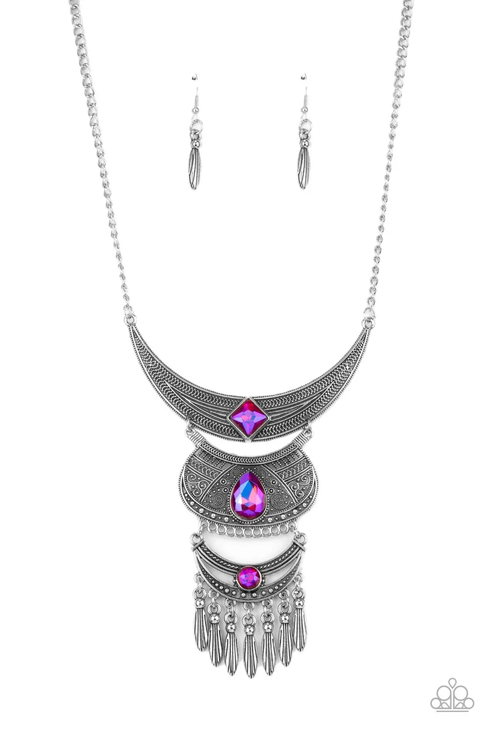 Paparazzi Lunar Enchantment - Pink UV Shimmer Necklace