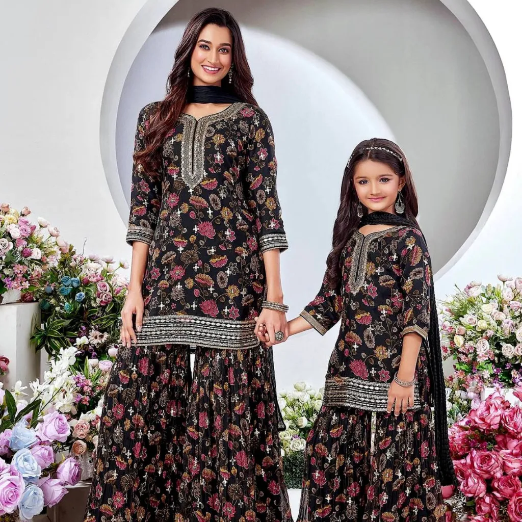 Party wear Mother Daughter Twinning Traditional Dresses