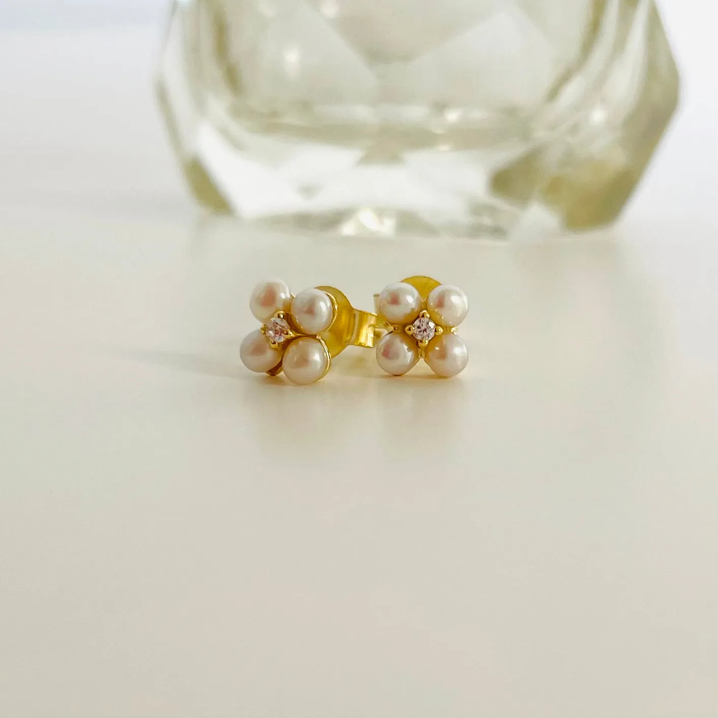 Pearl Flower Studs