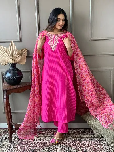 Pink Cotton Salwar Suit for Women