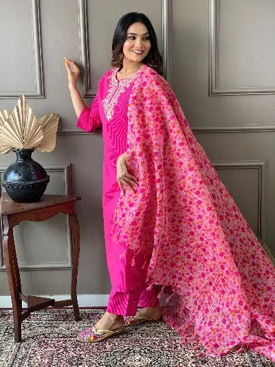 Pink Cotton Salwar Suit for Women