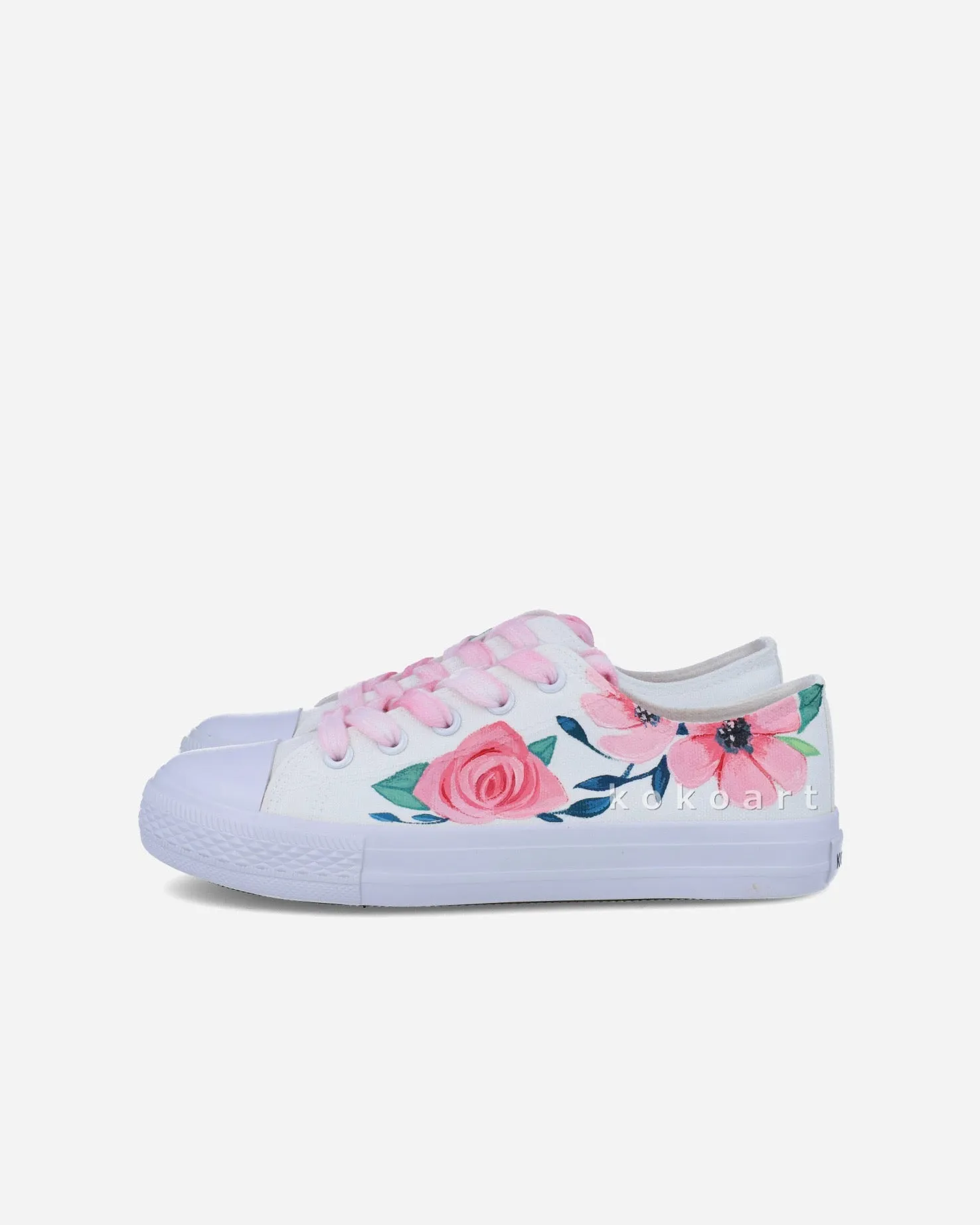 Pink Roses Hand Painted Shoes