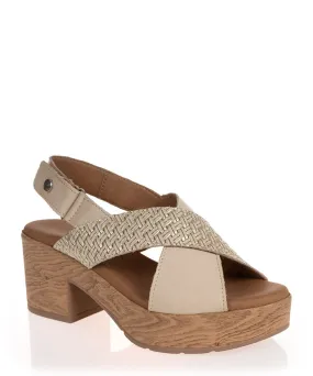 Pitillos 2453 Nude & Gold Leather Summer Heel