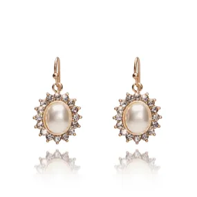 Regency Pearl Drop Earrings: Pearl Bridal Earrings