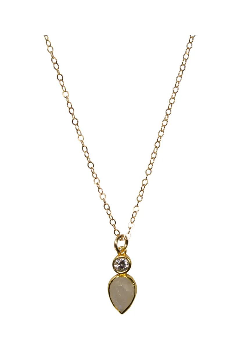 Romy Rainbow Moonstone Gold Necklace *As Seen On Candace Cameron Bure*