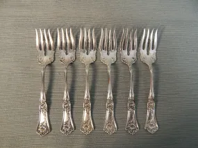 Set of 6 William Rogers Silverplate Salad Forks - Very Good Vintage Condition