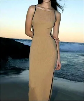 Sexy in The Sun Khaki Maxi Dress