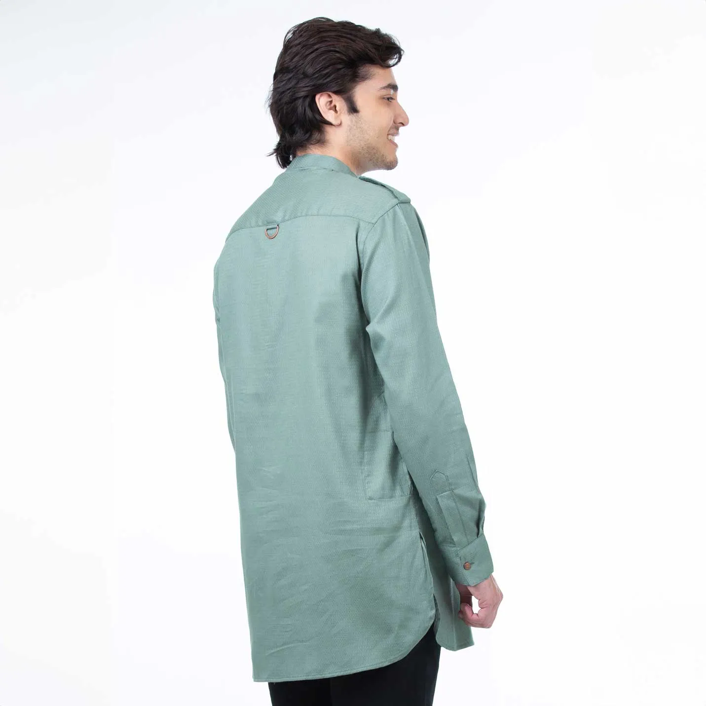 Short Kabli Kurta | Sage