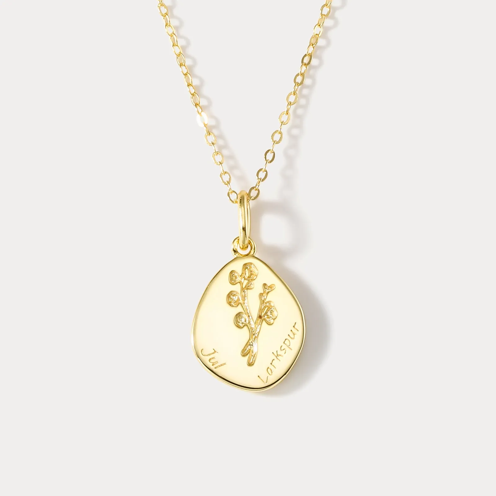 Silver Birth Flower Necklace