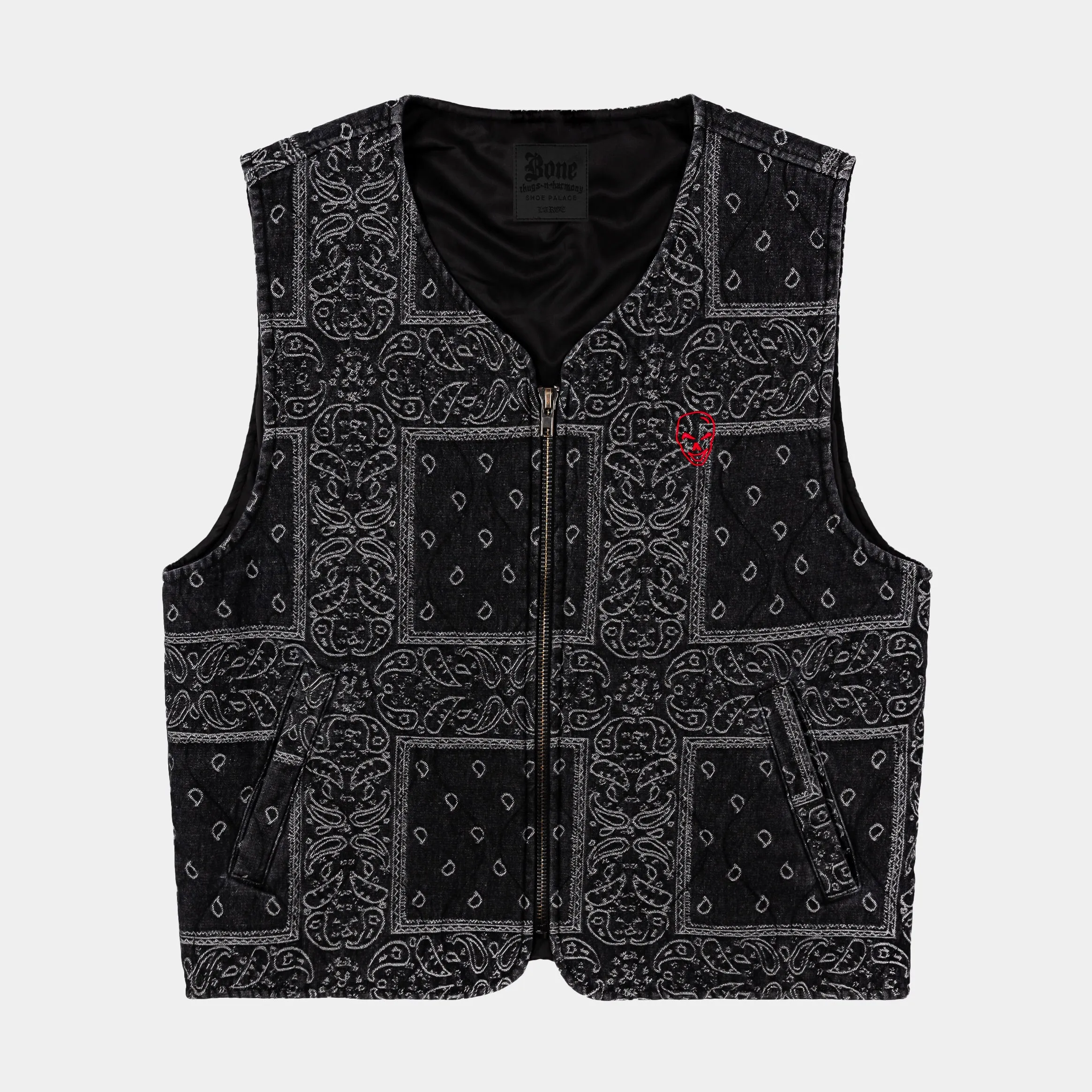 SP x Bone Thugs N Harmony Paisley Puffer Mens Vest (Black)