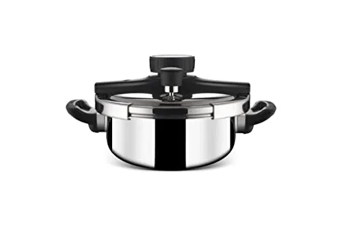 Stahl Triply Stainless Steel Versatil Cooker with Steel and Glass Lid, 3 Litres