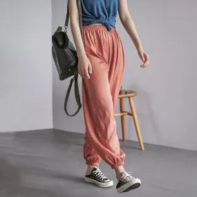 Summer Solid Casual Loose Chiffoin Harem Pants